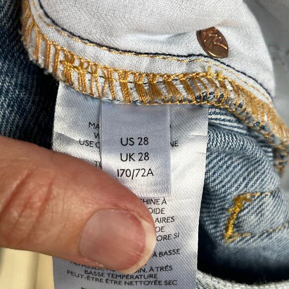 Free People We The Free Lasso Straight Leg Jeans Light Wash Size 28 - Picture 10 of 13